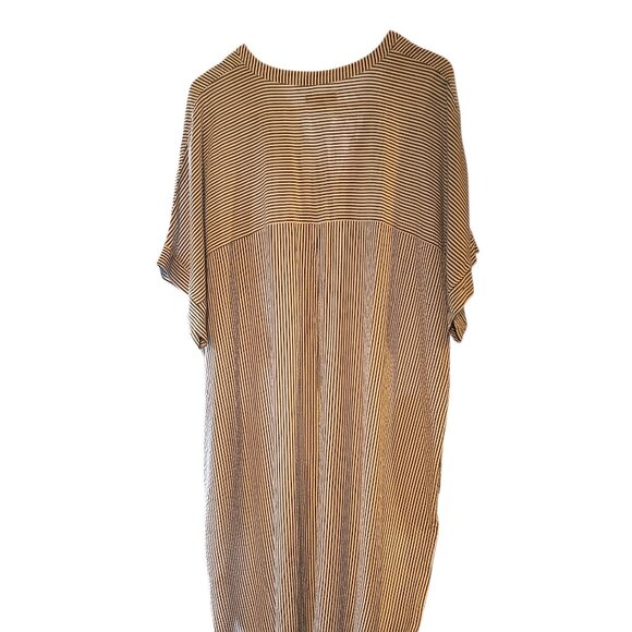 Simply Vera Verawang XXL v-neck dress with blue and white stripes. - Picture 2 of 4